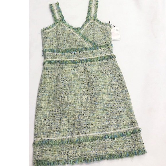 Worth Dresses & Skirts - Worth Green and Blue Tweed Mini Dress